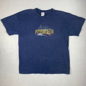Vintage Pittsburgh Skyline Shirt Mens XL Embroidered Vacation Destination